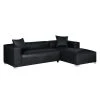 Loftscape Ecksofa Calli - Kunstleder Schwarz - Longchair davorstehend rechts