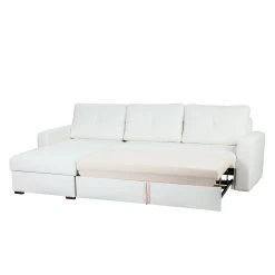 Fredriks Ecksofa Cavolo (mit Schlaffunktion) - Kunstleder Weiß - Ottomane beidseitig montierbar -Wohnzimmermöbel boutique en ligne ecksofa cavolo mit schlaffunktion kunstleder weiss ottomane rechts links montierbar 1318491