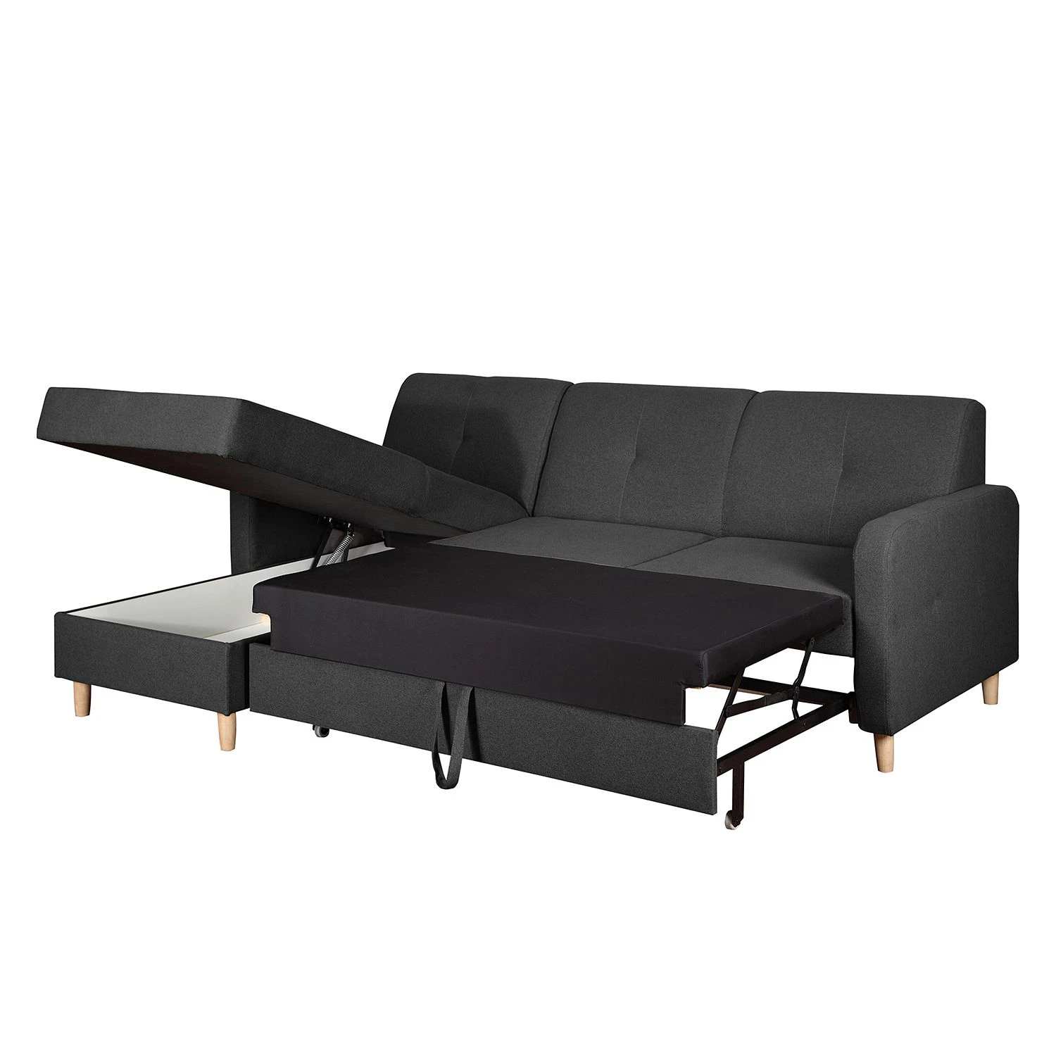 Mørteens Ecksofa Clintwood (mit Schlaffunktion) - Webstoff Longchair beidseitig montierbar - Dunkelgrau 3 Mørteens Ecksofa Clintwood (mit Schlaffunktion) - Webstoff Longchair beidseitig montierbar - Dunkelgrau – Bild 3