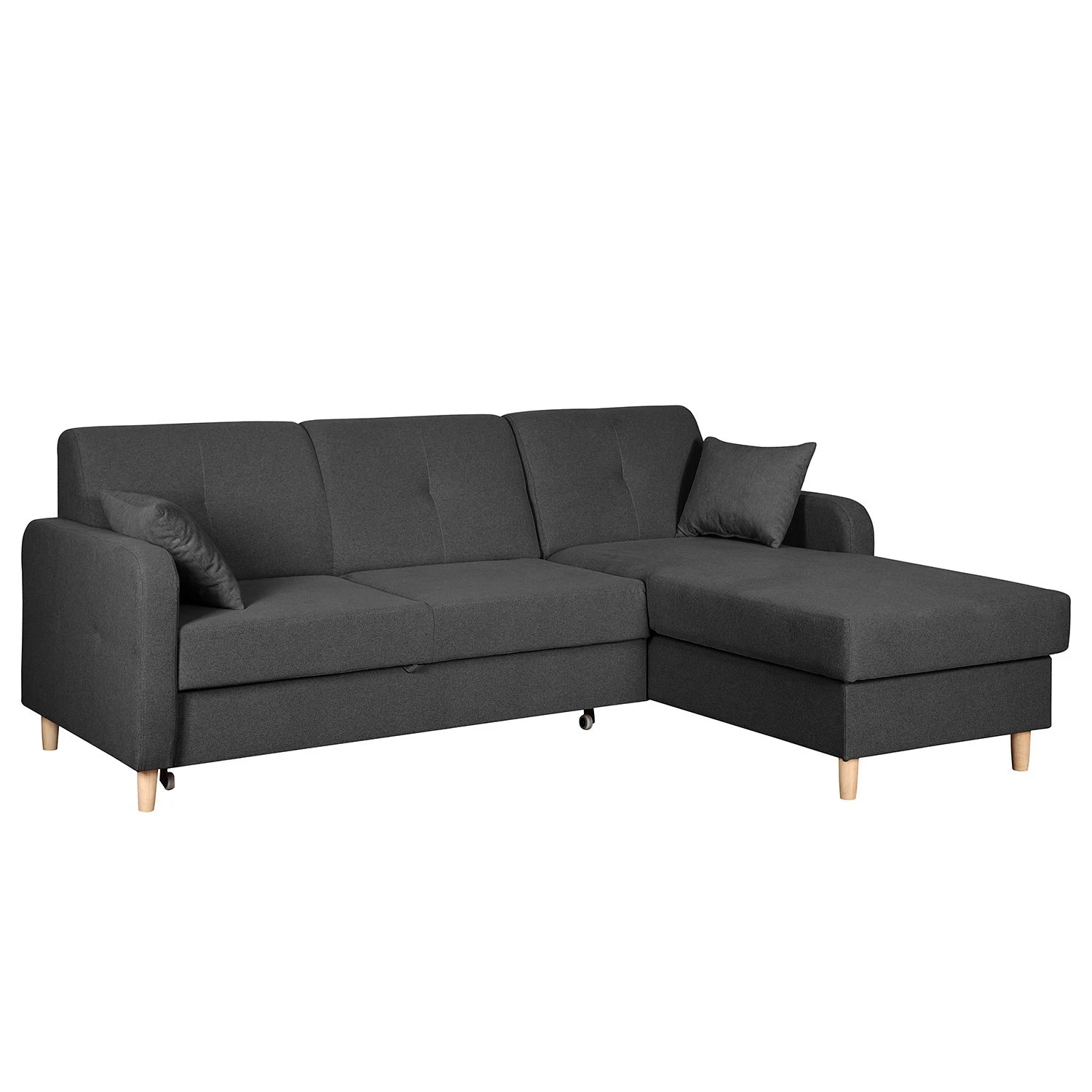 Mørteens Ecksofa Clintwood (mit Schlaffunktion) - Webstoff Longchair beidseitig montierbar - Dunkelgrau 4 Mørteens Ecksofa Clintwood (mit Schlaffunktion) - Webstoff Longchair beidseitig montierbar - Dunkelgrau – Bild 4