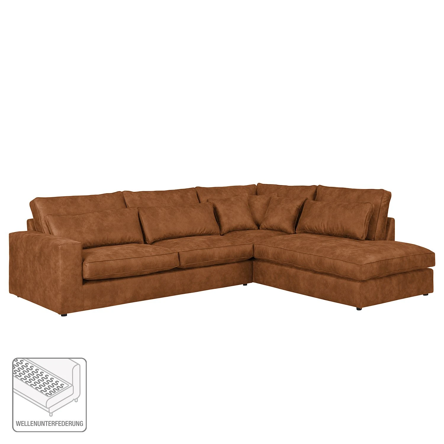 Ars manufacti Ecksofa Coolock Antiklederlook - Cognac - Ottomane davorstehend rechts 2 Ars manufacti Ecksofa Coolock Antiklederlook - Cognac - Ottomane davorstehend rechts – Bild 2