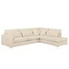 Naturoo Ecksofa Coolock Webstoff - Creme - Ottomane davorstehend rechts