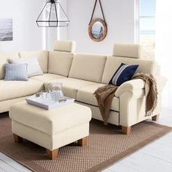 Ars Natura Ecksofa Davao - Microfaser -Wohnzimmermöbel boutique en ligne ecksofa davao microfaser ottomane davorstehend links mit schlaffunktion creme 4643532