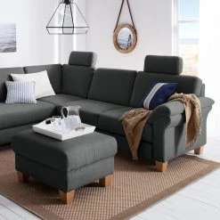 Ars Natura Ecksofa Davao - Microfaser -Wohnzimmermöbel boutique en ligne ecksofa davao microfaser ottomane davorstehend links mit schlaffunktion dunkelgrau 4643564