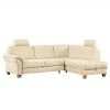 Ars Natura Ecksofa Davao Microfaser - Creme - Ottomane davorstehend rechts