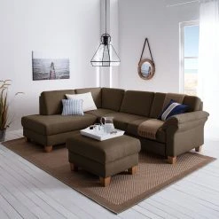 Ars Natura Ecksofa Davao - Microfaser -Wohnzimmermöbel boutique en ligne ecksofa davao microfaser ottomane davorstehend links ohne schlaffunktion kokosnuss braun 4643392
