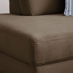 Ars Natura Ecksofa Davao - Microfaser -Wohnzimmermöbel boutique en ligne ecksofa davao microfaser ottomane davorstehend links ohne schlaffunktion kokosnuss braun 4643404