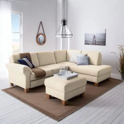 Ars Natura Ecksofa Davao Microfaser - Creme - Ottomane davorstehend rechts -Wohnzimmermöbel boutique en ligne ecksofa davao microfaser ottomane davorstehend rechts ohne schlaffunktion creme 4643456