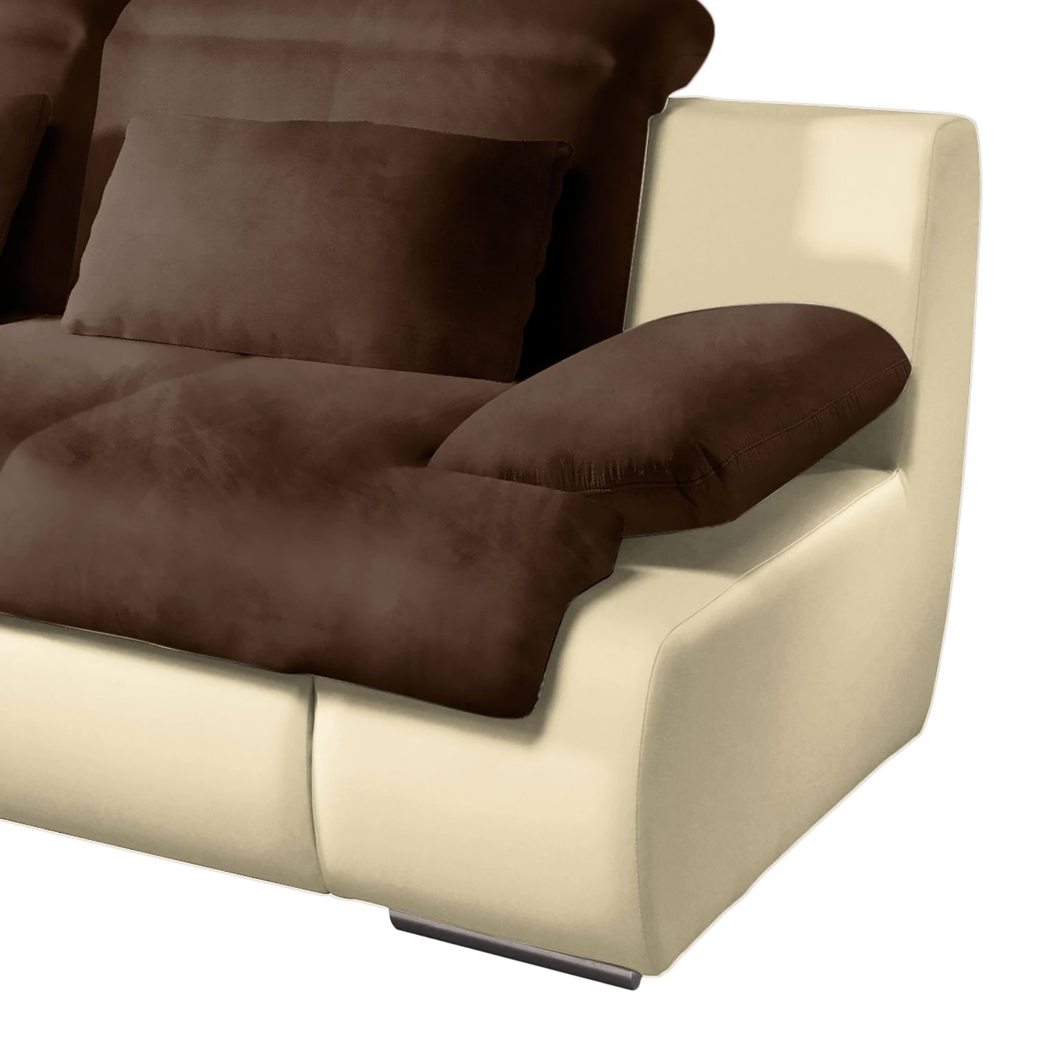 Cotta Ecksofa Delsbo Kunstleder / Microfaser - Creme / Braun - Longchair davorstehend links 5 Cotta Ecksofa Delsbo Kunstleder / Microfaser - Creme / Braun - Longchair davorstehend links – Bild 5