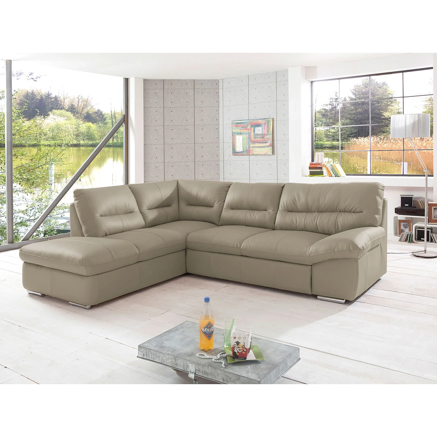 Cotta Ecksofa Doug Echtleder - Echtleder Ramsa: Hellgrau - Ottomane davorstehend links 3 Cotta Ecksofa Doug Echtleder - Echtleder Ramsa: Hellgrau - Ottomane davorstehend links – Bild 3