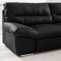 Cotta Ecksofa Doug - Echtleder Ramsa: Schwarz - Ottomane davorstehend rechts -Wohnzimmermöbel boutique en ligne ecksofa doug mit schlaffunktion echtleder longchair ottomane davorstehend rechts schwarz 4371236
