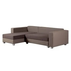 Fredriks Ecksofa Dublin II - (mit Schlaffunktion / beidseitig montierbar) - Kunstleder/Strukturstoff - Taupe / Braun -Wohnzimmermöbel boutique en ligne ecksofa dublin mit schlaffunktion kunstleder stoff taupe braun 289614