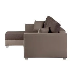 Fredriks Ecksofa Dublin II - (mit Schlaffunktion / beidseitig montierbar) - Kunstleder/Strukturstoff - Taupe / Braun -Wohnzimmermöbel boutique en ligne ecksofa dublin mit schlaffunktion kunstleder stoff taupe braun 289616