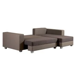 Fredriks Ecksofa Dublin II - (mit Schlaffunktion / beidseitig montierbar) - Kunstleder/Strukturstoff - Taupe / Braun -Wohnzimmermöbel boutique en ligne ecksofa dublin mit schlaffunktion kunstleder stoff taupe braun 289619