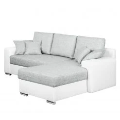 Fredriks Ecksofa Dulmen - mit Schlaffunktion / beidseitig montierbar - Kunstleder/Strukturstoff - Weiß / Hellgrau -Wohnzimmermöbel boutique en ligne ecksofa dulmen mit schlaffunktion beidseitig montierbar kunstleder strukturstoff weiss hellgrau 4964992