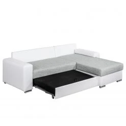 Fredriks Ecksofa Dulmen - mit Schlaffunktion / beidseitig montierbar - Kunstleder/Strukturstoff - Weiß / Hellgrau -Wohnzimmermöbel boutique en ligne ecksofa dulmen mit schlaffunktion beidseitig montierbar kunstleder strukturstoff weiss hellgrau 4965016