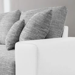 Fredriks Ecksofa Dulmen - mit Schlaffunktion / beidseitig montierbar - Kunstleder/Strukturstoff - Weiß / Hellgrau -Wohnzimmermöbel boutique en ligne ecksofa dulmen mit schlaffunktion beidseitig montierbar kunstleder strukturstoff weiss hellgrau 4965044