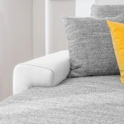 Fredriks Ecksofa Dulmen - mit Schlaffunktion / beidseitig montierbar - Kunstleder/Strukturstoff - Weiß / Hellgrau -Wohnzimmermöbel boutique en ligne ecksofa dulmen mit schlaffunktion beidseitig montierbar kunstleder strukturstoff weiss hellgrau 4965056