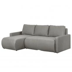 Fredriks Ecksofa El Calvario - (mit Schlaffunktion) Strukturstoff Longchair davorstehend links - Platin