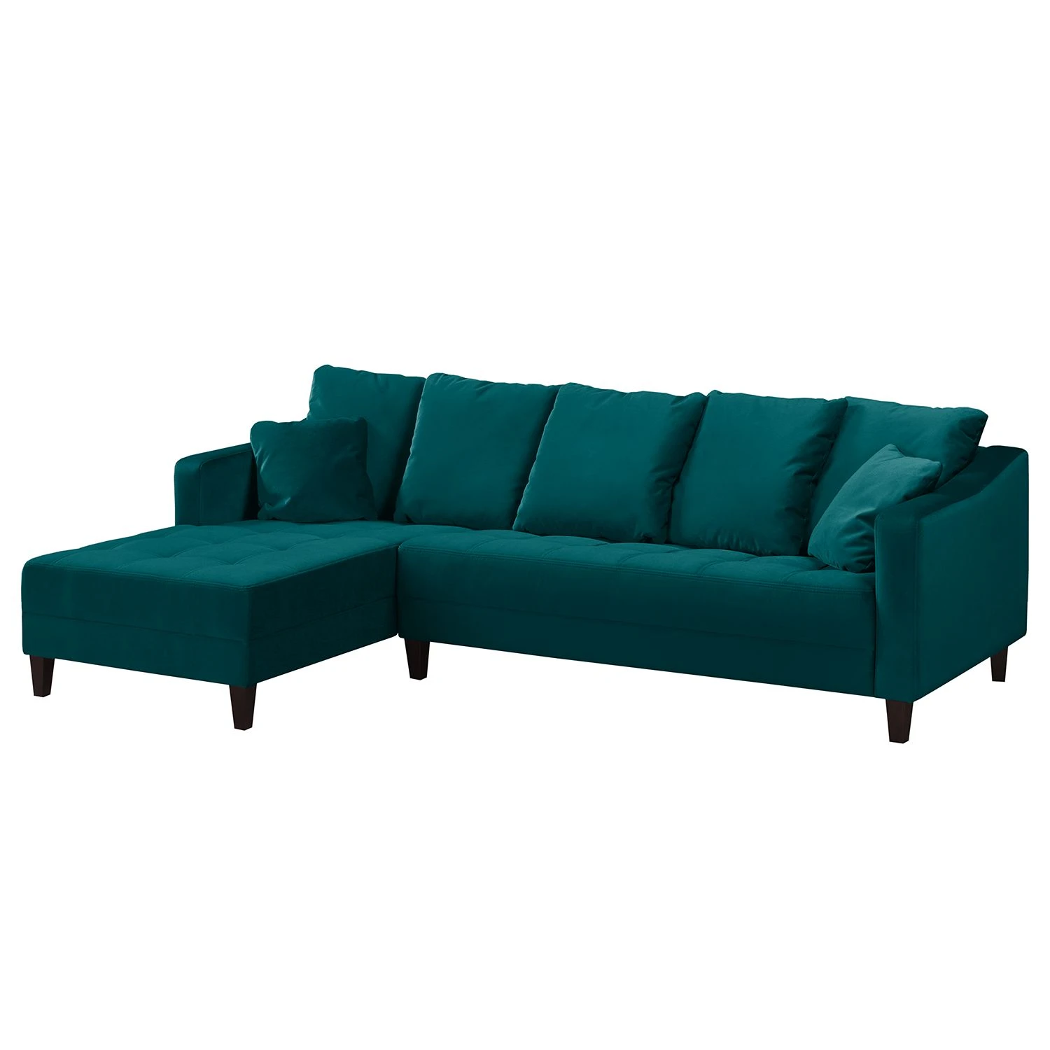 Jack & Alice Ecksofa Elnora - Türkis - Ottomane davorstehend links - Ohne Hocker 1 Jack & Alice Ecksofa Elnora - Türkis - Ottomane davorstehend links - Ohne Hocker