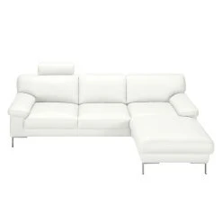 Ars manufacti Ecksofa Parlin Echtleder - Weiß - Longchair davorstehend rechts - Mit Kopfstütze -Wohnzimmermöbel boutique en ligne ecksofa essos echtleder longchair davorstehend rechts mit kopfstuetze weiss 1601734