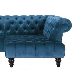 Jack & Alice Ecksofa Fireside Samt - Petrol - Ottomane davorstehend rechts -Wohnzimmermöbel boutique en ligne ecksofa fireside samtstoff longchair ottomane davorstehend rechts petrol 3588397