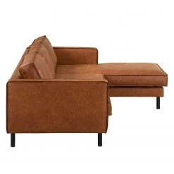 Ars manufacti Ecksofa FORT DODGE - Antiklederlook - Microfaser Yaka: Cognac - Longchair davorstehend rechts - Ohne Schlaffunktion -Wohnzimmermöbel boutique en ligne ecksofa fort dodge antiklederlook longchair davorstehend rechts cognac 4669324