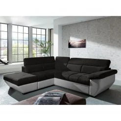 Cotta Ecksofa Estoi (mit Schlaffunktion) - Kunstleder / Flachgewebe - Kies / Dunkelbraun - Ottomane davorstehend links -Wohnzimmermöbel boutique en ligne ecksofa fuseta mit schlaffunktion kunstleder flachgewebe ottomane davorstehend links 4112228
