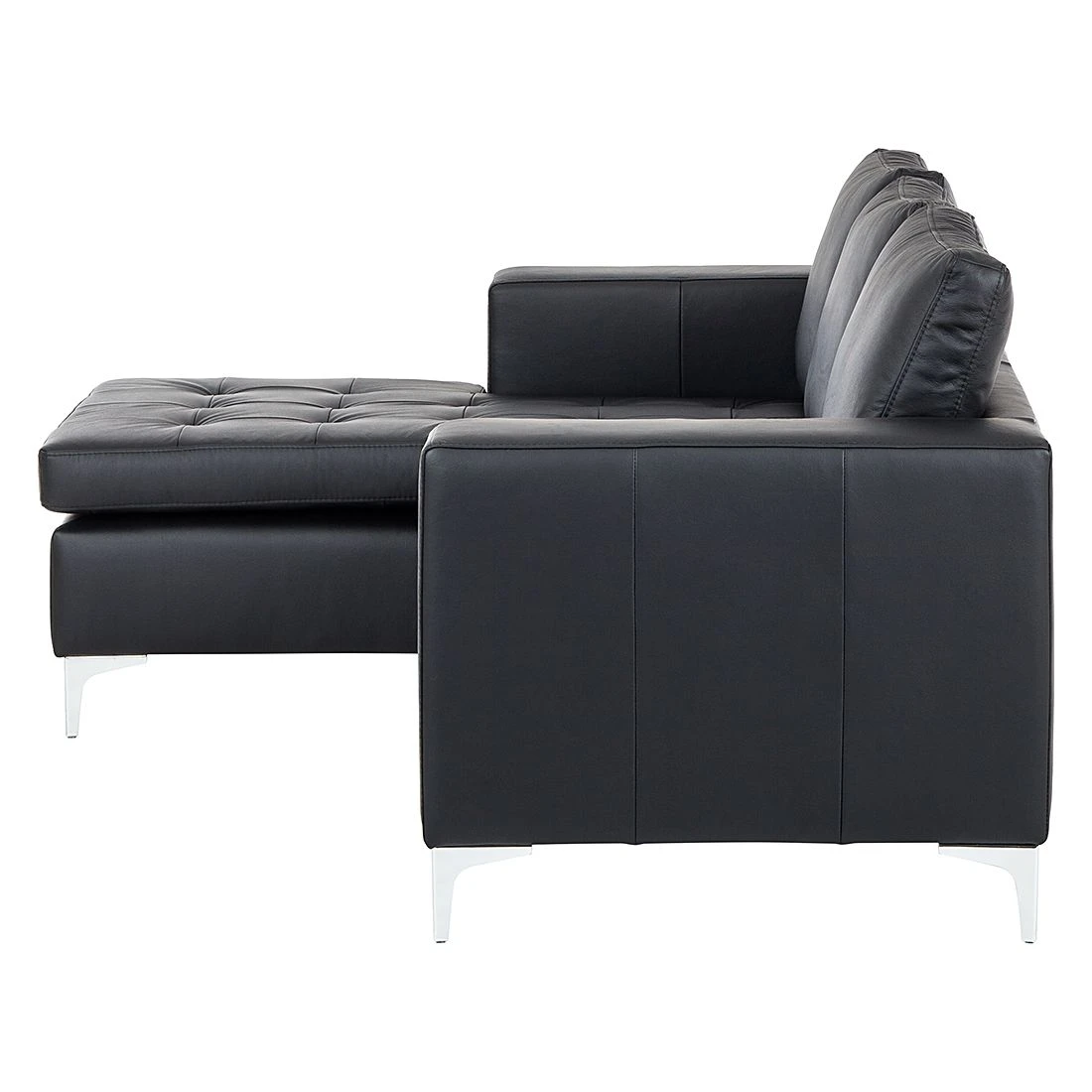 Loftscape Ecksofa Giulia Echtleder - Schwarz - Longchair davorstehend links 5 Loftscape Ecksofa Giulia Echtleder - Schwarz - Longchair davorstehend links – Bild 5