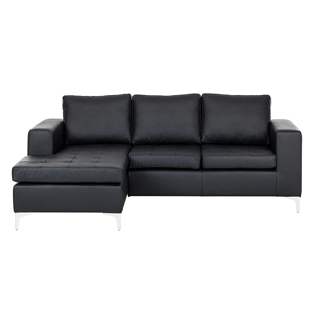 Loftscape Ecksofa Giulia Echtleder - Schwarz - Longchair davorstehend links 4 Loftscape Ecksofa Giulia Echtleder - Schwarz - Longchair davorstehend links – Bild 4