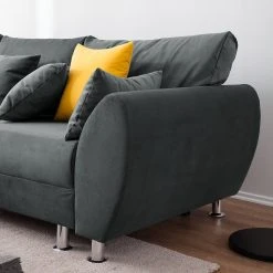 Roomscape Ecksofa Glenrock (mit Schlaffunktion) - beidseitig montierbar - Microfaser - Grau -Wohnzimmermöbel boutique en ligne ecksofa glenrock mit schlaffunktion beidseitig montierbar microfaser grau 4993292