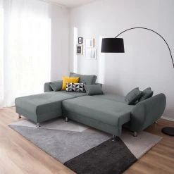 Roomscape Ecksofa Glenrock (mit Schlaffunktion) - beidseitig montierbar - Microfaser - Grau -Wohnzimmermöbel boutique en ligne ecksofa glenrock mit schlaffunktion beidseitig montierbar microfaser grau 4993304