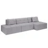 Fredriks Ecksofa Healy - Granit - Longchair davorstehend rechts - Ohne Hocker