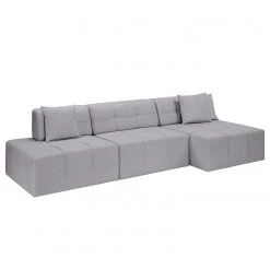 Fredriks Ecksofa Healy - Granit - Longchair davorstehend rechts - Ohne Hocker