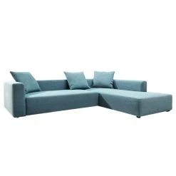 Tom Tailor Ecksofa Heaven Casual XL Webstoff - Aqua - Longchair davorstehend rechts - Keine Funktion