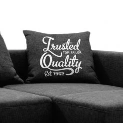 Tom Tailor Ecksofa Heaven Stripe Webstoff Longchair - davorstehend rechts - Schwarz / Grau - 3 Kissen -Wohnzimmermöbel boutique en ligne ecksofa heaven stripe webstoff longchair davorstehend rechts schwarz 3 kissen 1036558