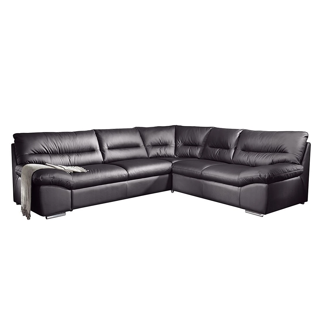 Cotta Ecksofa Howard (mit Schlaffunktion) - Kunstleder Schwarz - Bettfunktion davorstehend links 1 Cotta Ecksofa Howard (mit Schlaffunktion) - Kunstleder Schwarz - Bettfunktion davorstehend links