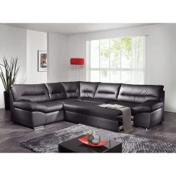 Cotta Ecksofa Howard (mit Schlaffunktion) - Kunstleder Schwarz - Bettfunktion davorstehend rechts -Wohnzimmermöbel boutique en ligne ecksofa howard mit schlaffunktion kunstleder schwarz bettfunktion davorstehend rechts 264394