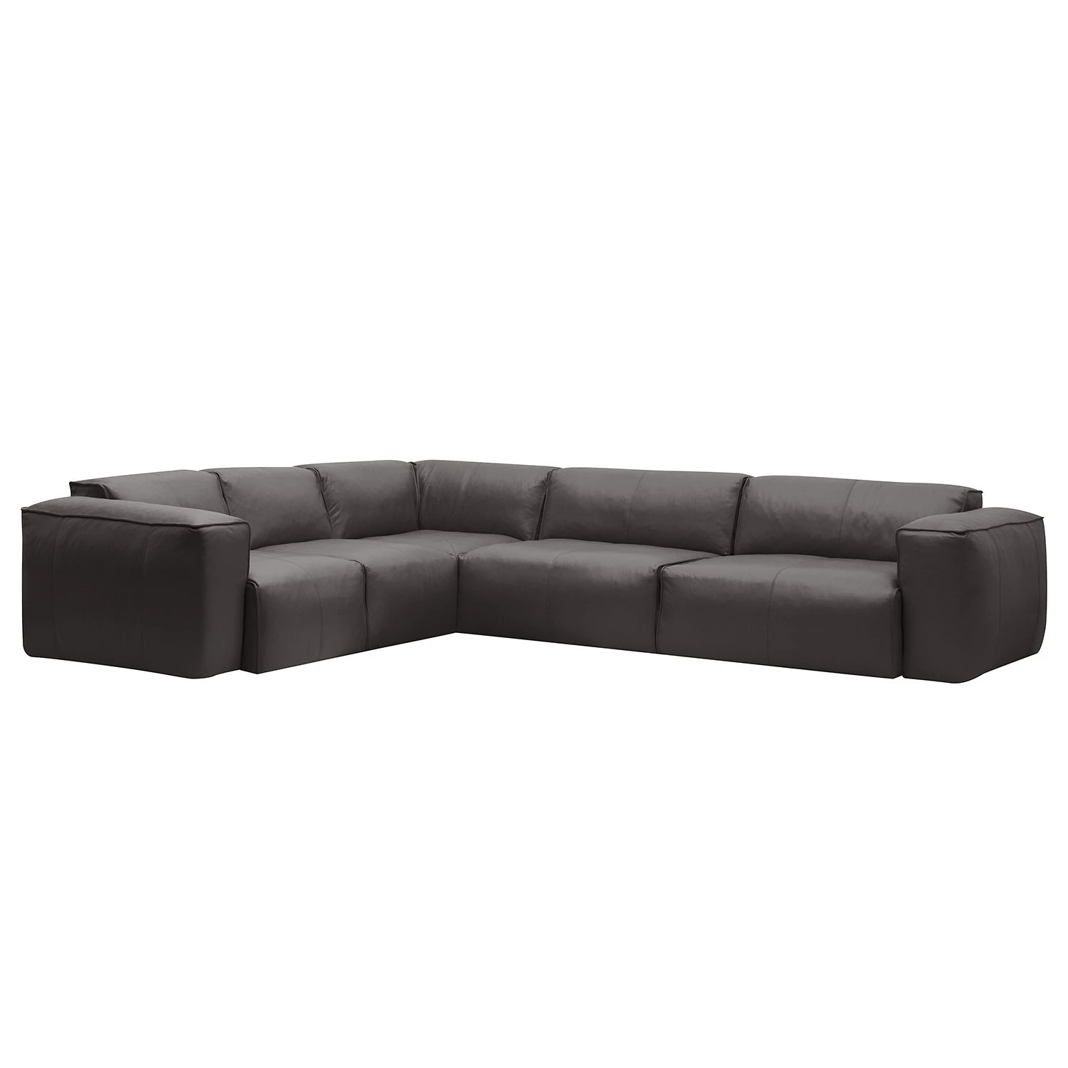 Studio Copenhagen Ecksofa HUDSON mit Rundecke - Echtleder Neka: Grau - Ecke davorstehend links 1 Studio Copenhagen Ecksofa HUDSON mit Rundecke - Echtleder Neka: Grau - Ecke davorstehend links
