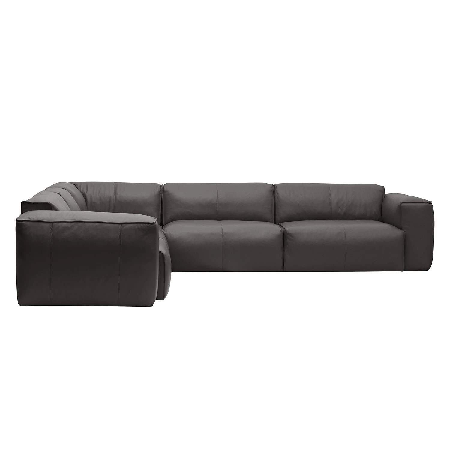 Studio Copenhagen Ecksofa HUDSON mit Rundecke - Echtleder Neka: Grau - Ecke davorstehend links 2 Studio Copenhagen Ecksofa HUDSON mit Rundecke - Echtleder Neka: Grau - Ecke davorstehend links – Bild 2