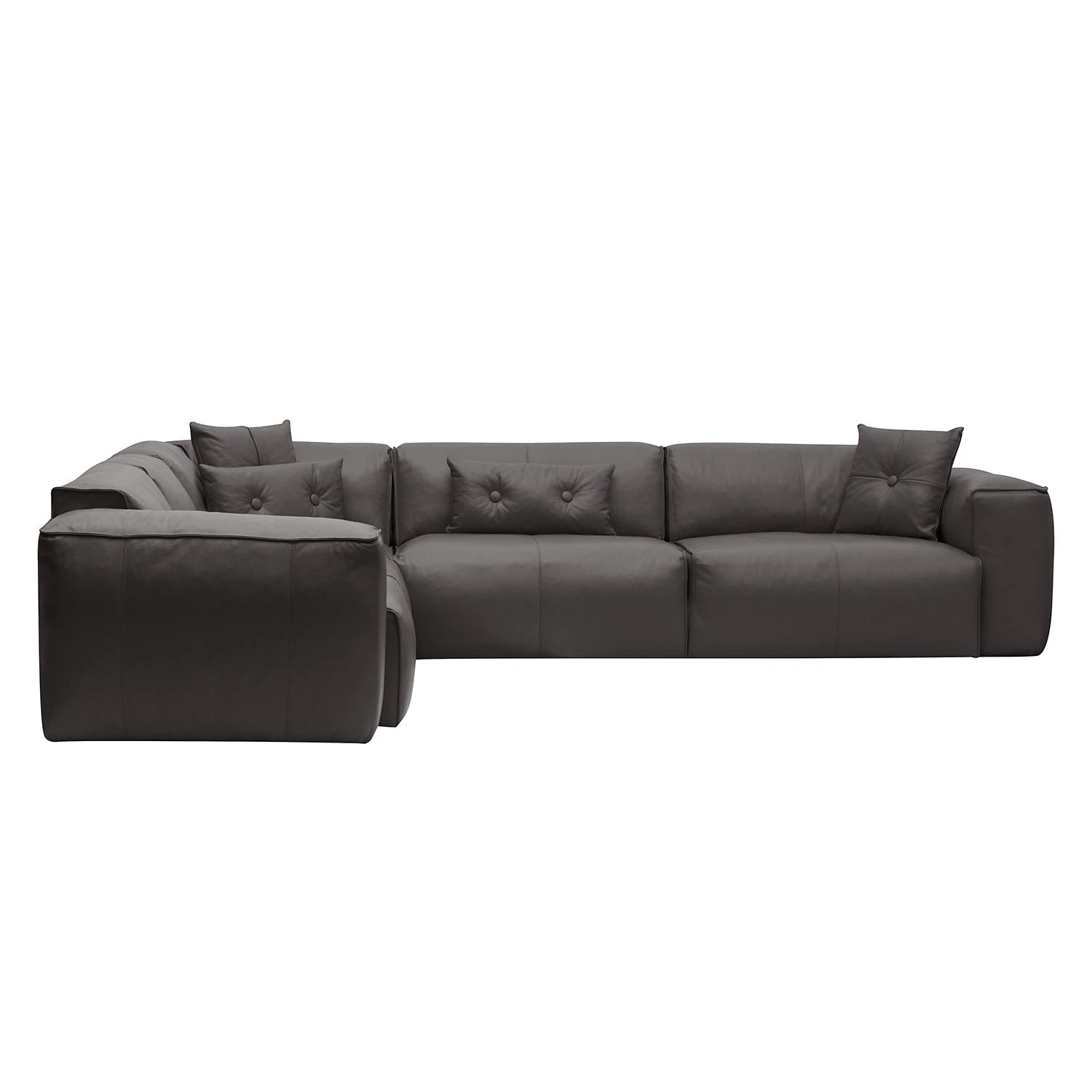 Studio Copenhagen Ecksofa HUDSON mit Rundecke - Echtleder Neka: Grau - Ecke davorstehend links 3 Studio Copenhagen Ecksofa HUDSON mit Rundecke - Echtleder Neka: Grau - Ecke davorstehend links – Bild 3