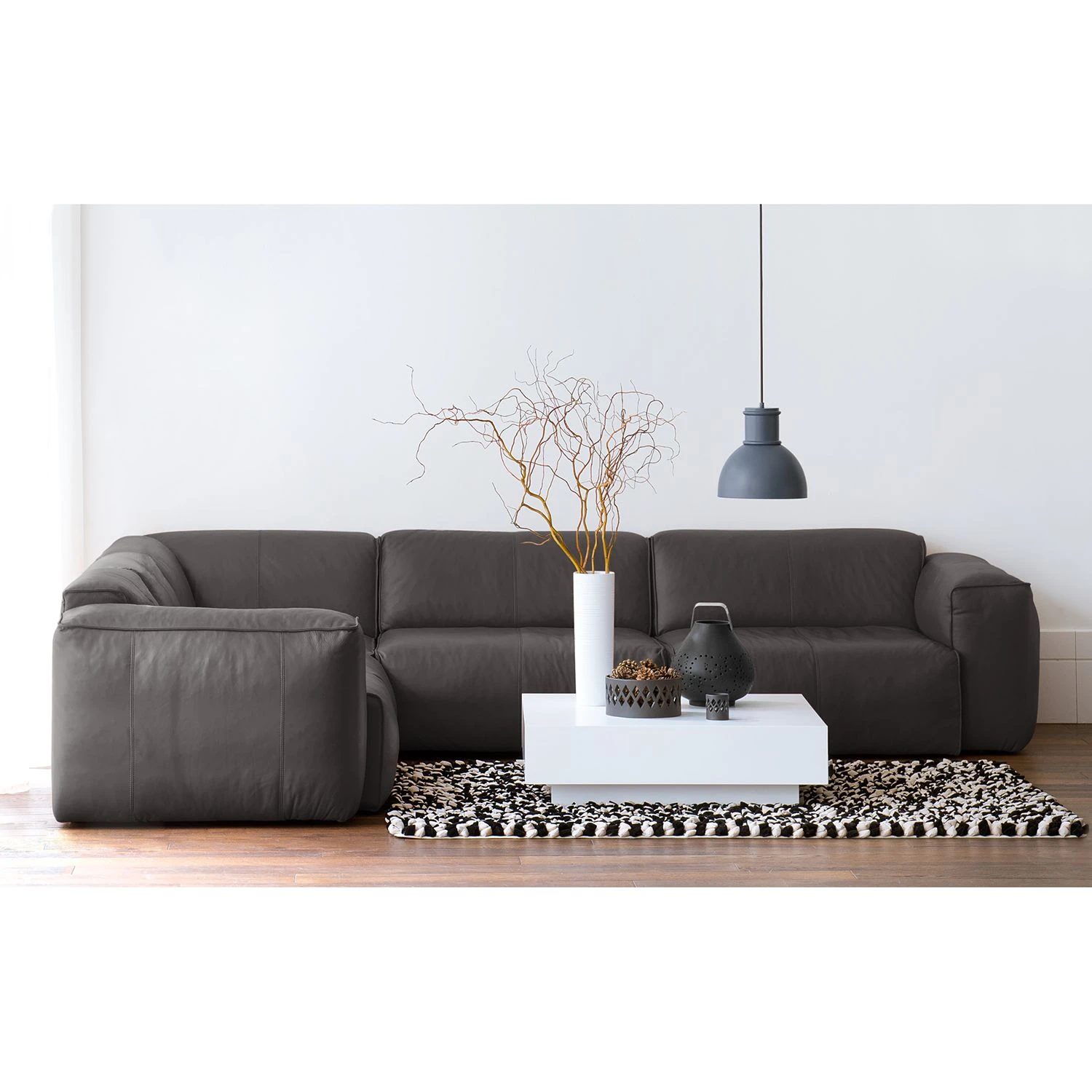 Studio Copenhagen Ecksofa HUDSON mit Rundecke - Echtleder Neka: Grau - Ecke davorstehend links 12 Studio Copenhagen Ecksofa HUDSON mit Rundecke - Echtleder Neka: Grau - Ecke davorstehend links – Bild 12
