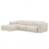 Studio Copenhagen Ecksofa HUDSON 3-Sitzer mit Longchair - Echtleder Neka: Creme - Breite: 284 cm - Longchair davorstehend links