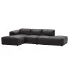 Studio Copenhagen Ecksofa HUDSON mit Chaiselongue - Echtleder Neka: Grau - Longchair davorstehend links