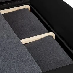 Mooved Ecksofa Huelva (mit Schlaffunktion) - Kunstleder/Webstoff - Schwarz / Grau - Longchair davorstehend links -Wohnzimmermöbel boutique en ligne ecksofa huelva mit schlaffunktion kunstleder schwarz longchair davorstehend links 414724