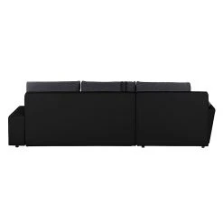 Mooved Ecksofa Huelva (mit Schlaffunktion) - Kunstleder/Webstoff - Schwarz / Grau - Longchair davorstehend links -Wohnzimmermöbel boutique en ligne ecksofa huelva mit schlaffunktion kunstleder schwarz longchair davorstehend links 414727