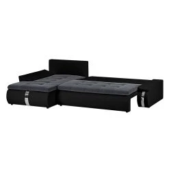 Mooved Ecksofa Huelva (mit Schlaffunktion) - Kunstleder/Webstoff - Schwarz / Grau - Longchair davorstehend links -Wohnzimmermöbel boutique en ligne ecksofa huelva mit schlaffunktion kunstleder schwarz longchair davorstehend links 414730