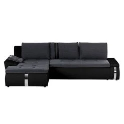 Mooved Ecksofa Huelva (mit Schlaffunktion) - Kunstleder/Webstoff - Schwarz / Grau - Longchair davorstehend links -Wohnzimmermöbel boutique en ligne ecksofa huelva mit schlaffunktion kunstleder schwarz longchair davorstehend links 414733