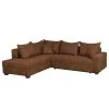 Loftscape Ecksofa Inywa (mit Schlaffunktion) - Antiklederlook - Microfaser Priya: Cognac - Mit Schlaffunktion