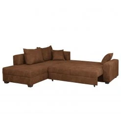 Loftscape Ecksofa Inywa (mit Schlaffunktion) - Antiklederlook - Microfaser Priya: Cognac - Mit Schlaffunktion -Wohnzimmermöbel boutique en ligne ecksofa inywa mit schlaffunktion beidseitig montierbar antiklederlook cognac 4789892